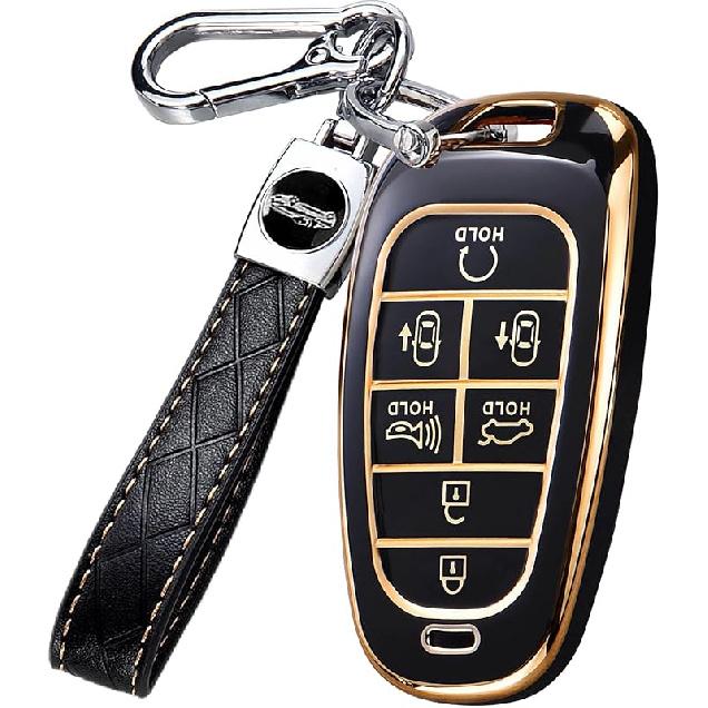 for Hyundai Key Fob Cover with Keychain, Premium TPU Key Case shell for 2024   Hyundai Sonata, Santa Fe, Nexo, Tucson Remote Smart Car Key Fob