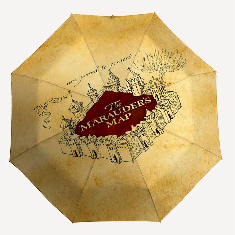 1PC Warner Marauder's Map Hogwarts Umbrella-8-Rib Reinforced, Automatic Open, Lightweight-A115