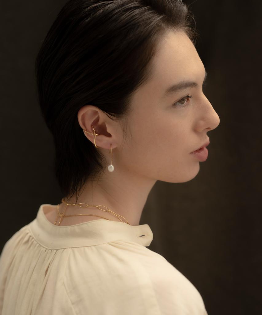 Novice Tokyo Drop Pearl Pierce [Silver925] / Gold