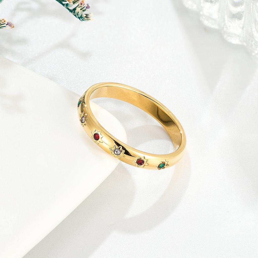 Light Luxury Zir*****ctagram Diamond Ring Niche Design Ring Titanium Steel Non-fading Jewelry Gemstones