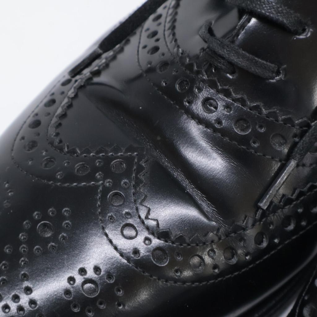 CELINE 19Stainless Steel Jacno Full Brogue Inner Wing Leather shoes 37 blackUsed