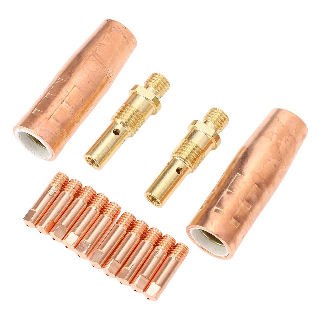 14 Stück Schweißbrenner-Verbrauchsmaterialien 1135 9mm Elektrodenspitzen 2150 12 Zoll Gasdüsen 3550 Messing