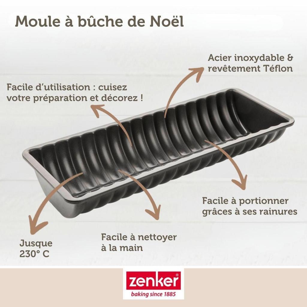 Moule à bûche de Noël 32 x 12,5 cm Zenker Black Metallic