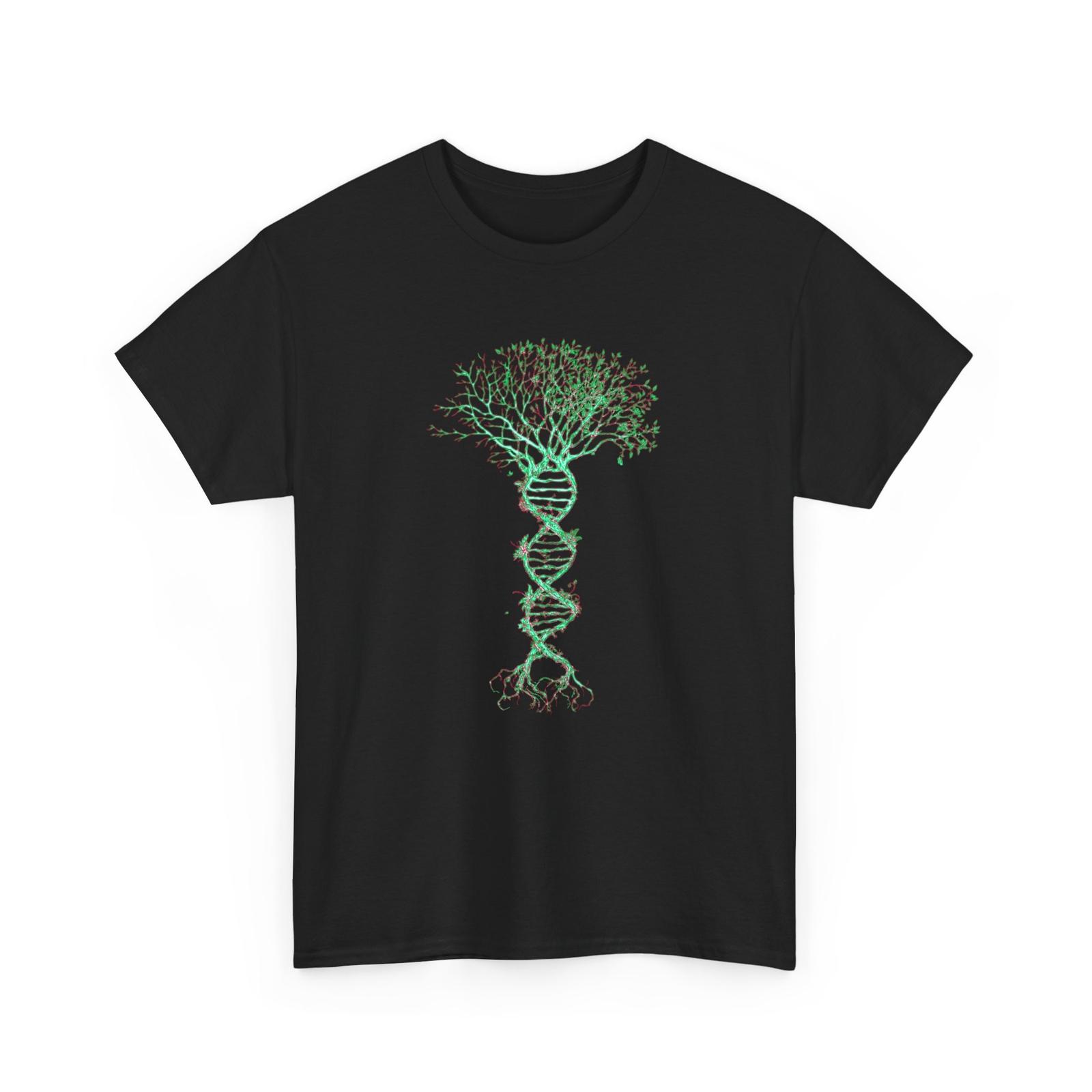 Nature-Inspired Shirt Neon Green DNA Tree Unisex T-Shirt Science Tee L