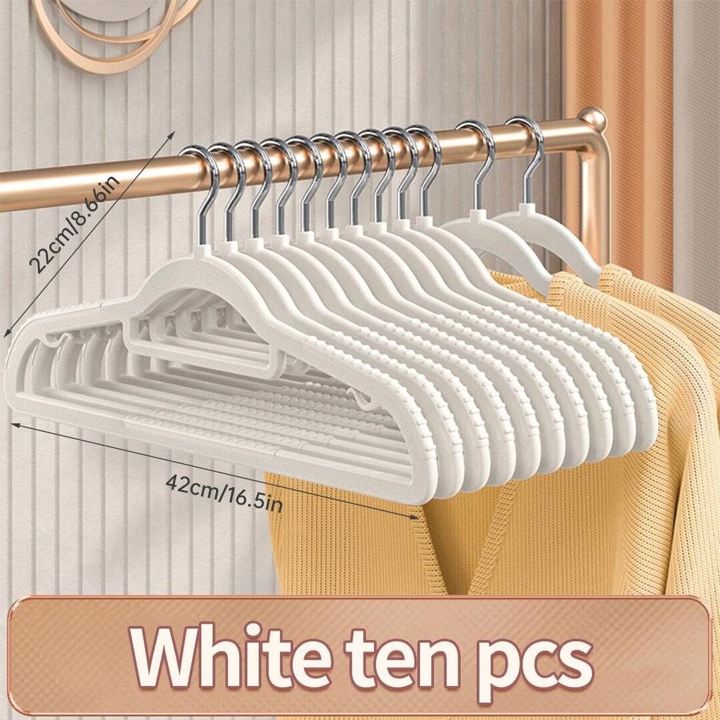 10PCS Clothes Hanging Household Hangers Non-slip Dormitory Bedroom Special Storage Clothes Hanging No Trace