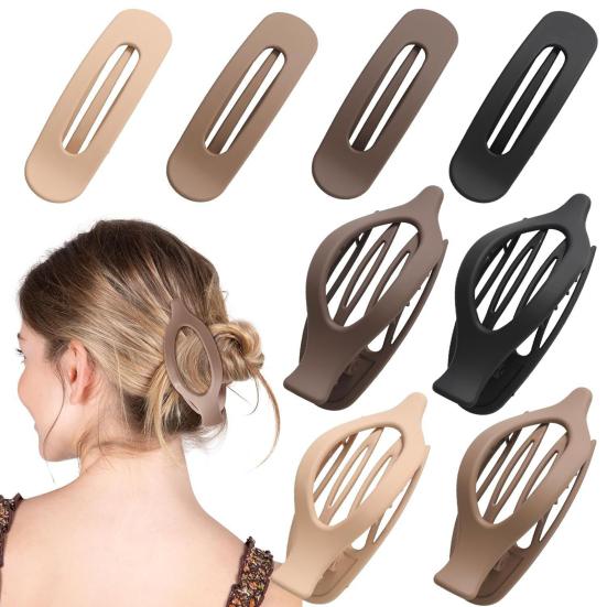 6/8Pcs Women Hair Clips Flat Hairpin Sturdy Non-Stuck Decorative Hair Claw Clips