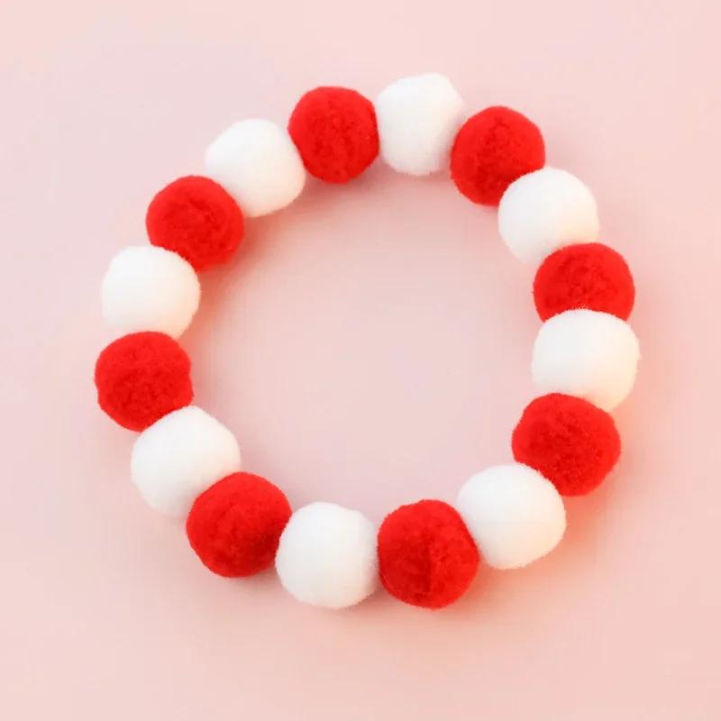 Bunter Plüschball Haustierhalsband Verstellbarer Weicher Pompon Halsring für Kleine Hunde Katzen Welpen Kätzchen Zubehör