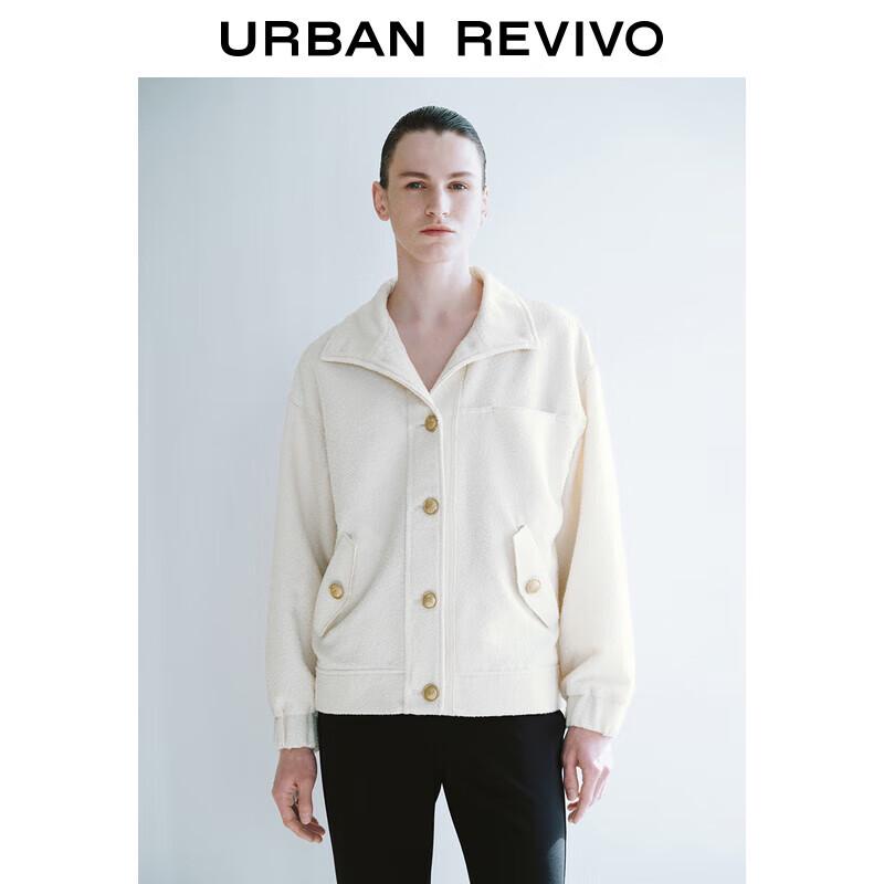 

UR 2024 Весеннее женское пальто свободного кроя с воротником-стойкой и передовой текстурой L