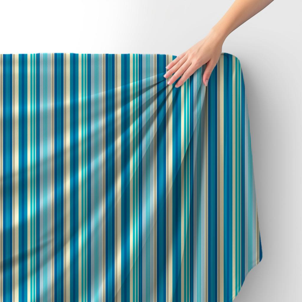 Royal Samt Stoff Polyester Zum Nähen - Motiv Blaue Streifen