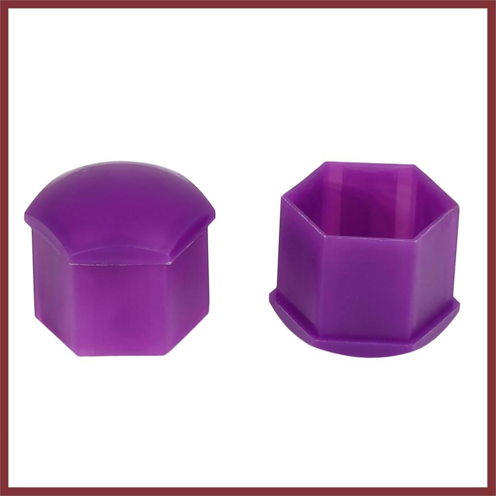 20pcs 21mm Universal Purple Plastic Car Wheel Nut Lug Hub Screw Rim Bolt Covers Dust Protection Caps with Removal Tool Clip Replace Parts