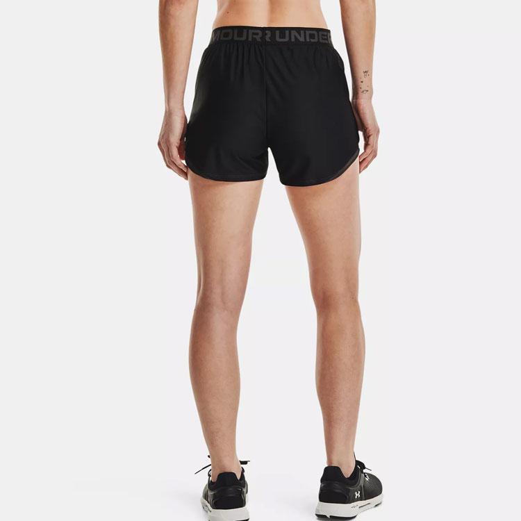Under Armour Solid Color Casual Breathable Sports Fitness Shorts Women Bottoms Black 1362517-001