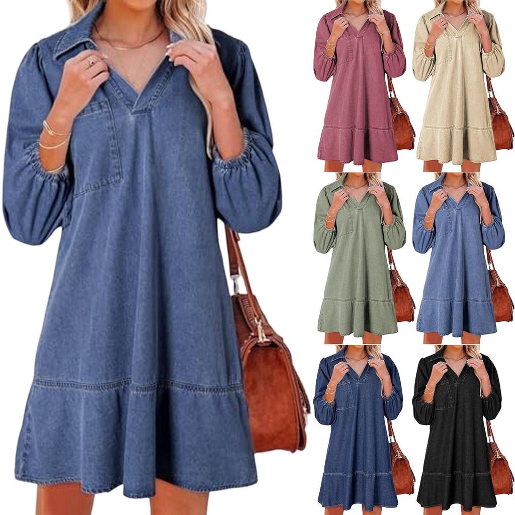 Women's Fashionable Loose V-neck Dress