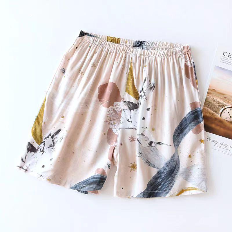 Women's Cotton & Rayon Casual Beach Shorts - Non-Fading, Summer Five-Point Style, Wear Indoors or Outdoors