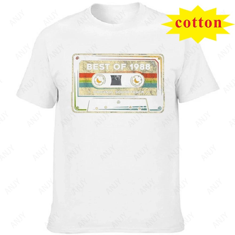 Vintage Cassette Old Birthday Gift Street Fashion Oversized Trend Summer Unisex Unisex Universal Round Neck Shortsleeved Tshirt