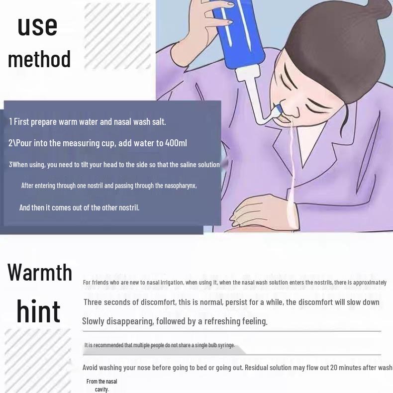 Haishi Hainuo Nasal Wash Pot: Sinus Irrigation Device for Adults & Children with Nasal Wash Salt