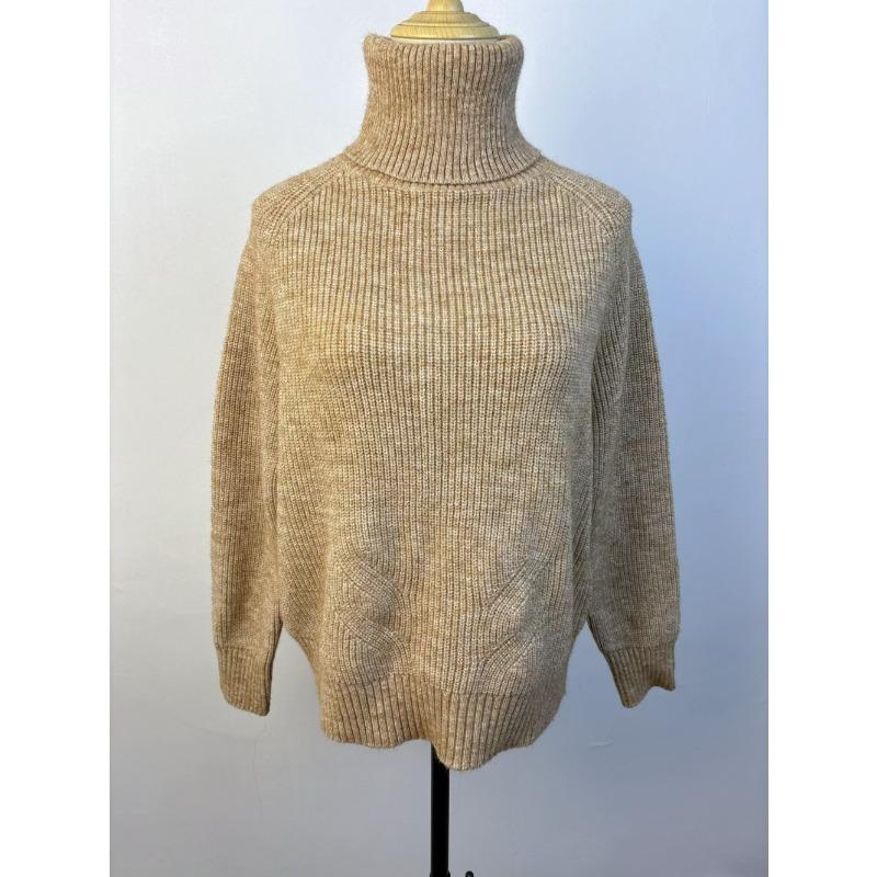 High Neck Sweater, Women's Knitted Loose New Style, High Neck Thickened Autumn and Winter Sweater, High Neck Solid Color Casual Medium Long Sweater