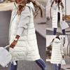 2021Wish European & American Solid Color Hooded Single-Breasted Mid-Length Cotton Vest Slim Cardigan Jacket