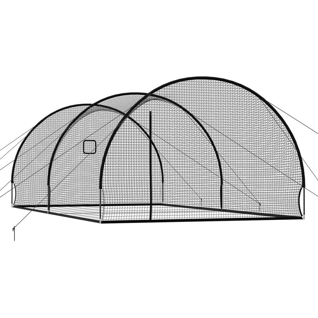 Baseball Batting Cage, 6780 x 3700 x 2400mm Freestanding Portable Batting Cage, Hitting Cages with 4-Ply Knotless Polyester & Pitching Machine