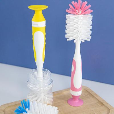 Baby Nylonflaschensaugerbürste Reinigungsset Bürstenbecher Spülbürste Langer Griff