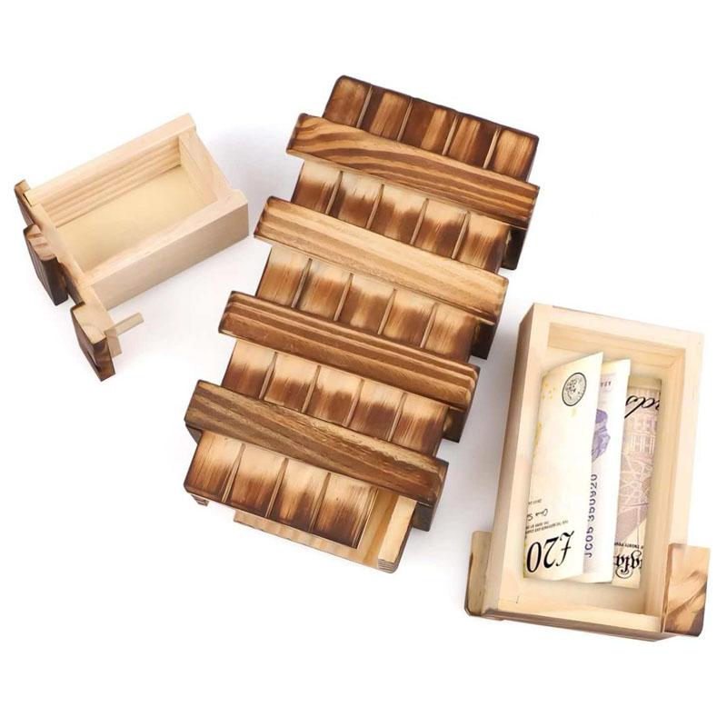 Secret Box Brain Teaser Wooden Puzzle Boxes with Hidden Compartments Magic Drawers Birthday Gift for Adults and Teens