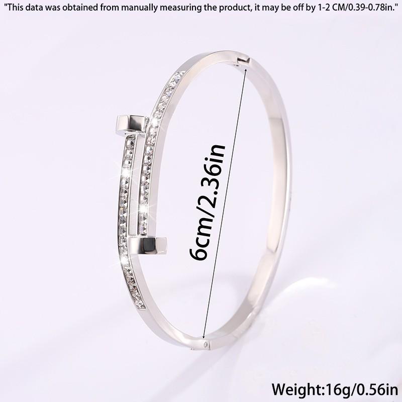 Starry Sky Full Diamond Titanium Steel Bracelet – Versatile, No-Fade Silver Women's Fashion Accessory