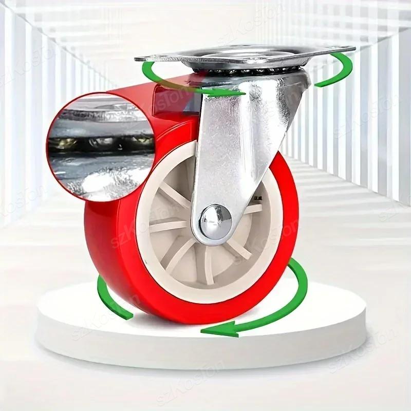 4Pcs Universal Caster Wheel Heavy Duty Swivel Caster Capacity Wear Resistant PVC Industrial Castor Wheel Furniture Wheels Caster