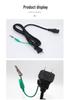 PSE Certified Japanese Power Cord with Alligator Clips, 3-Core, 0.75/2 Square, 1.8 Meters