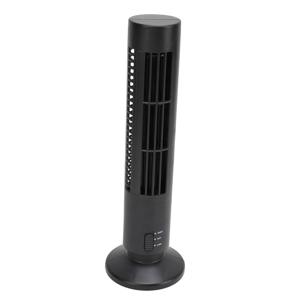 Cooling Table Fan USB 2 Gears Wind Speed Quiet Bladeless Standing Tower Fan for Home and Office