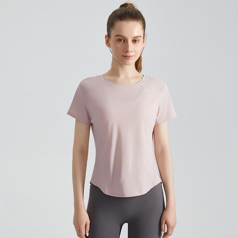 

Женский быстросохнущий дышащий светоотражающий топ с коротким рукавом и круглым вырезом для йоги и бега LAHN L