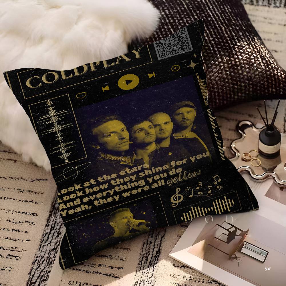 Band C-Coldplay Cushion Cover Inches Farmhouse Decor Home Throw Pillow Covers For Couch Decorations