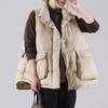 Womens Lightweight Duck Down Vest With Ruffled Hem Large Pockets Warm Fall Winter Sleeveless Jacket
