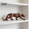 Durable Matte Leopard Statue 3D Printed Cheetah Figurine, Compact Geometric Faceted Sculpture, Animal Figurine Minimalist for Home Office Decor