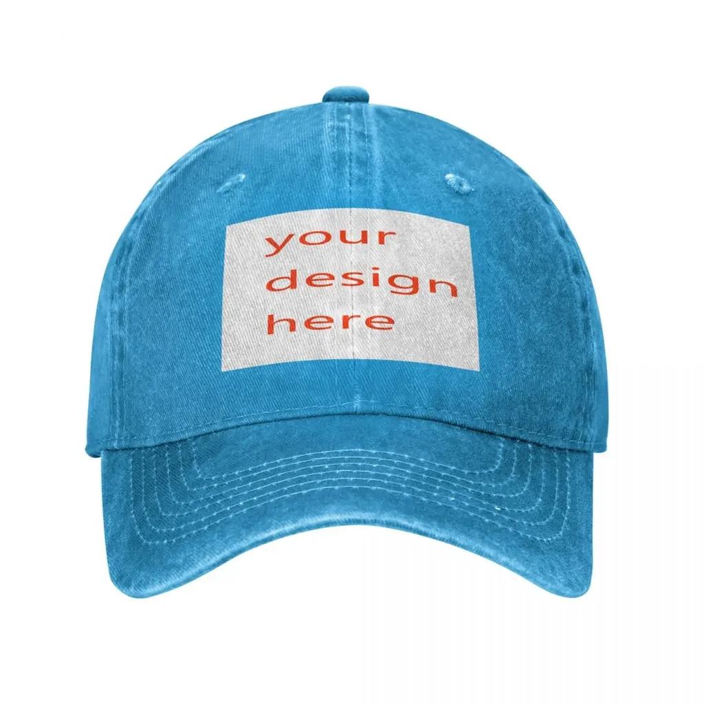Customized Your OWN Design Baseball Caps Fashion Distressed Washed DIY Photo or Logo Picture Men Women Outdoor Golf Caps Hat