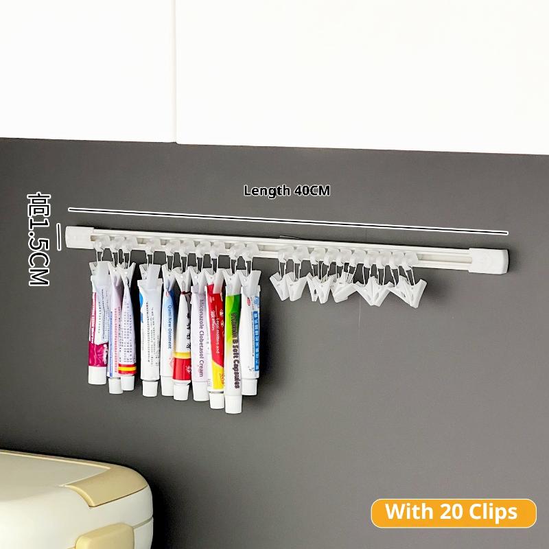 1PC Plastic Hanging Ointment Storage Rack Space Saving Large Capacity Lotions Storage Clip With Slide Rail Headband Holder