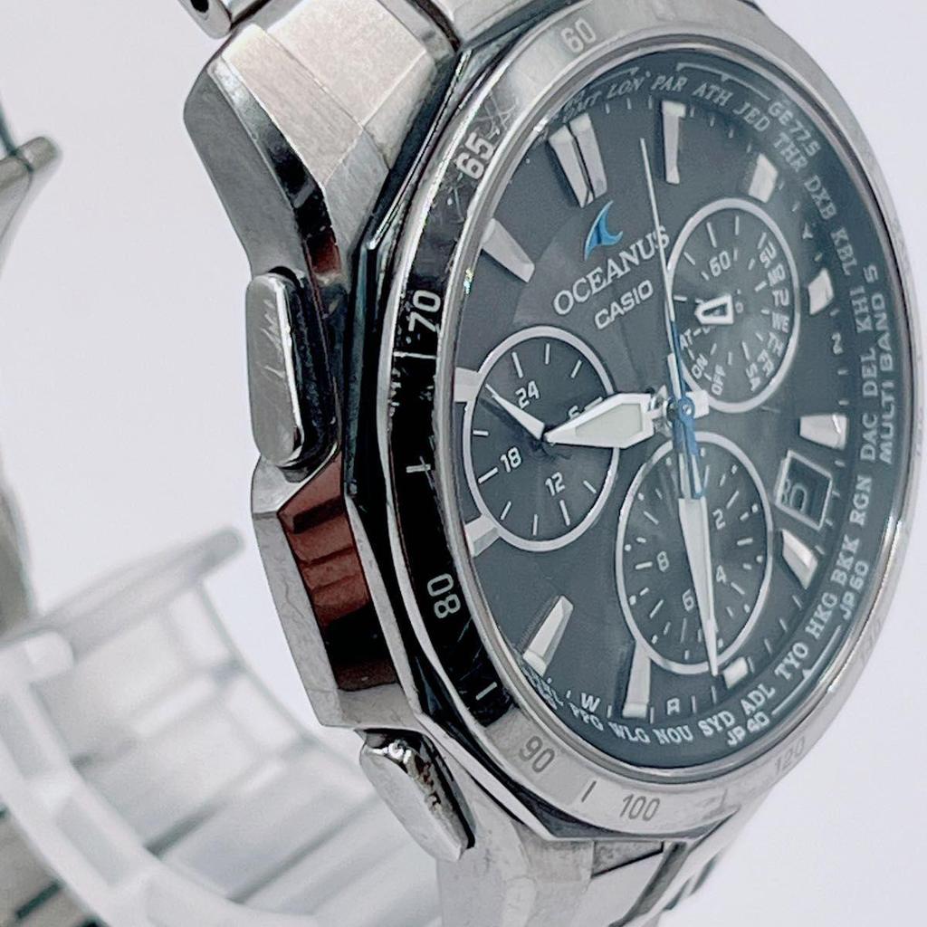 Used [Beautiful Condition] CASIO OCEANUS OCW-S1000 Radio Solar Chronograph Titanium Black Oceanus First Generation Manta