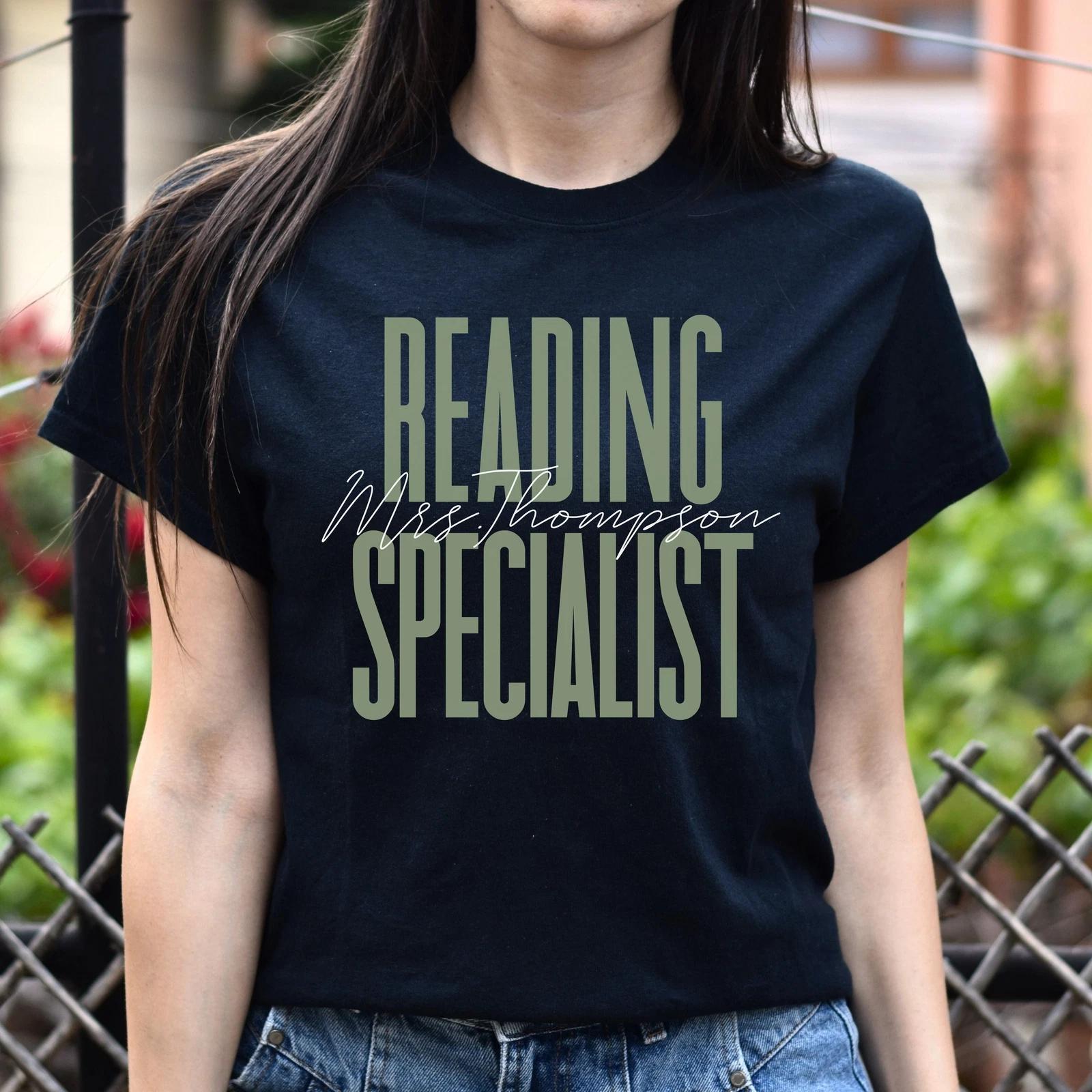 Reading Specialist T-Shirt gift Literacy coach teacher Customized Unisex tee Bla L