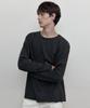 WEDNESDAY OASIS Raw Edge Long Sleeve T-Shirt_Black(Wb6Tp54)