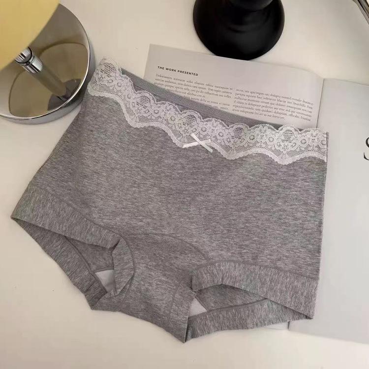 

Ladies Spring and Autumn Pure Cotton Extended Crotch 10A Antibacterial Flat Angle Briefs XL сірий