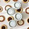 3D Flower Cookie Cutter Chocolate Sandwich Cookie Cutter 4-piece Biscuit Mold for Baking Stamps Press Plunger Cookie Mold