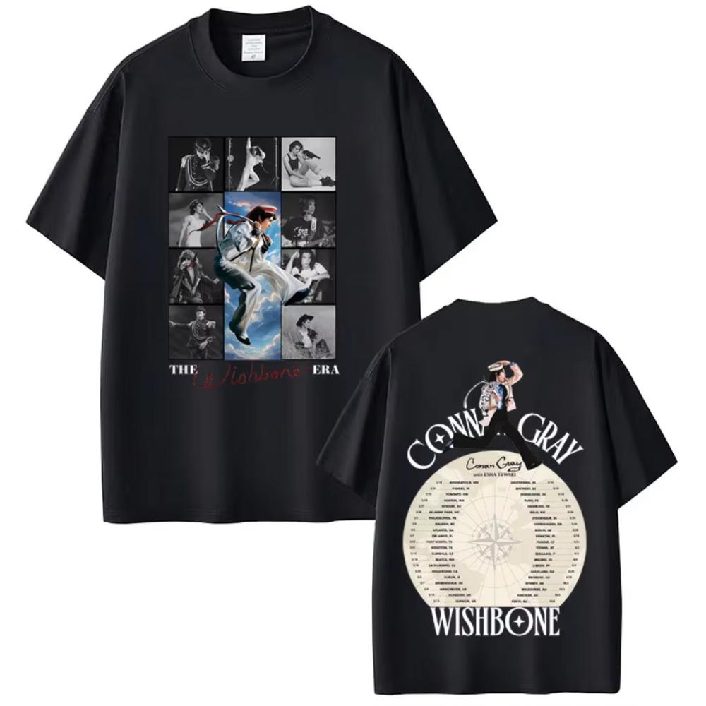 

Conan Gray Wishbone World Tour Print T-shirts Summer Men Women Vintage T-shirts Summer Cotton Casual T-shirts Tops S