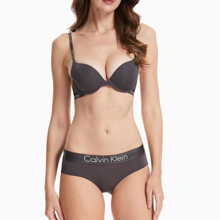 Calvin Klein Breathable Logo Hipster Briefs Women Underwear Gray QP1057A-04A