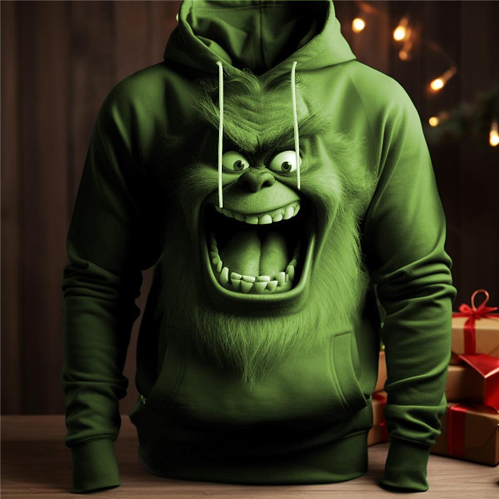 Weihnachten Herren Lustige Weihnachten 3D Hoodies Grafik Elf Mode 3D Druck Sport Outdoor Feiertags-Hoodies Marineblau
