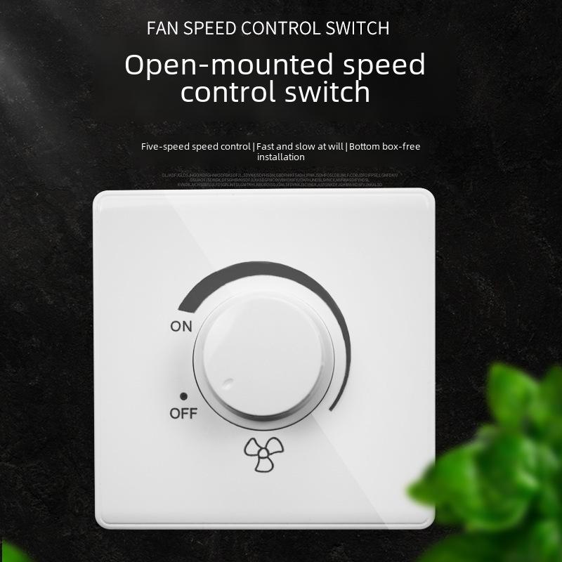 86 Type Electric Ceiling Fan Speed Control Switch with Stepless Knob Adjustment