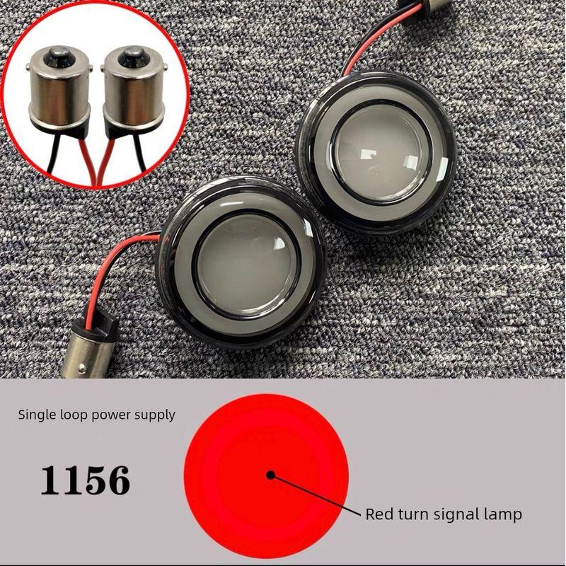 

Applicable to Harley 883 Gliding 48 Road King Fatty Street Fighter Breakout Alouv Restoration Front and Rear LED Steering Lamp Wick 1156 monofilament-Red turn signal-smoked shell