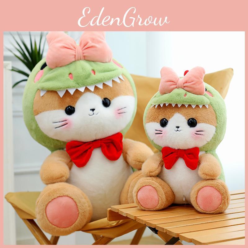 Plush Cat Toy Dinosaur Doll Stuffed Animal Cartoon Bow Soft Toy Home Decor Gift