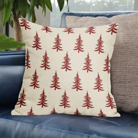 45x45CM Povlak na dekorační polštář s vánočním stromkem Vánoční potisk Povlak na polštář Domov Obývací pokoj Ložnice Pohovka Postel Dekorační čtvercový povlak na polštář