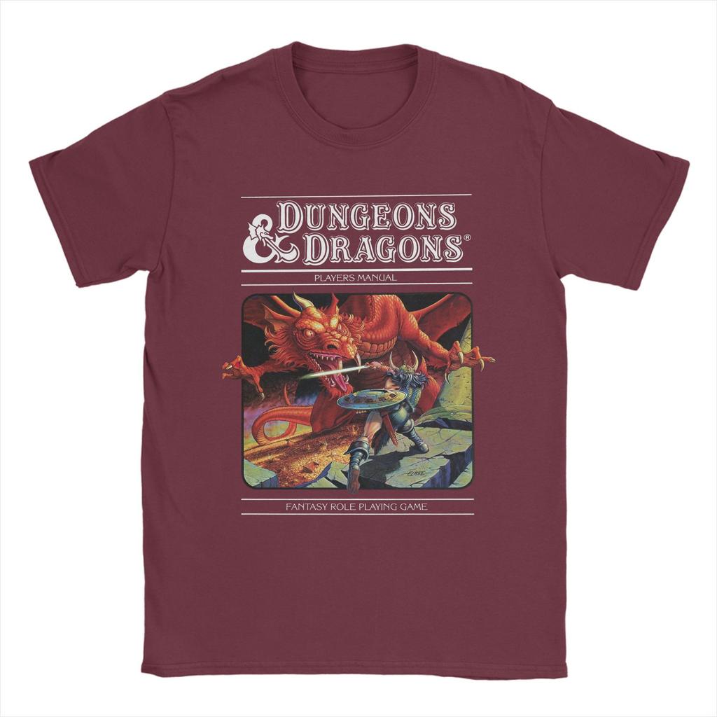 Men T-Shirts Dungeon Dragon DnD Funny 100% Cotton Tees Short Sleeve  T Shirt Round Collar Clothes Gift Idea