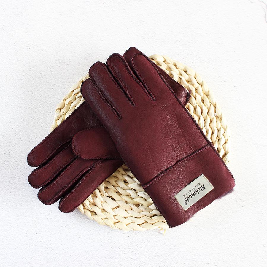 Winter Thickened Children's Sheepskin Fur Gloves Boys and Girls Windproof Warm Students Cold-Proof Leather Finger Gloves