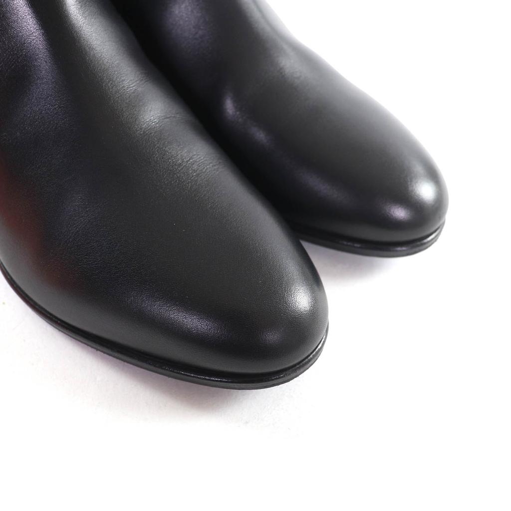 Great HERMES Short Boots Neo Kelly Buckle Leather Black Leather Women 34.5 Used