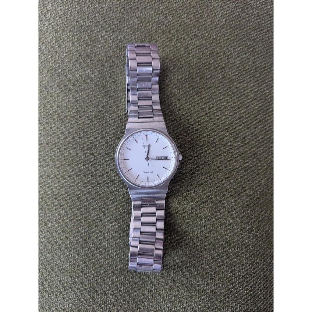 Used SEIKO Chronos Men's Watch Quartz Silver